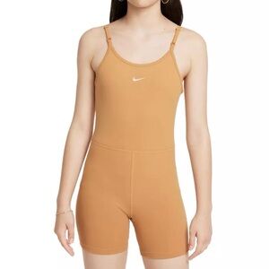 Nike One Dri-FIT Romper Girls NWOT Flax Tan Shorts Unitard Size Large